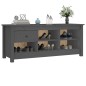 vidaXL Schuhschrank Grau 110x38x45,5 cm Massivholz Kiefer vidaXL Schuhschrank Grau 110x38x45,5 cm Massivholz Kiefer