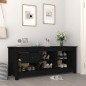 vidaXL Schuhschrank Schwarz 110x38x45,5 cm Massivholz Kiefer vidaXL Schuhschrank Schwarz 110x38x45,5 cm Massivholz Kiefer
