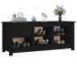 vidaXL Schuhschrank Schwarz 110x38x45,5 cm Massivholz Kiefer vidaXL Schuhschrank Schwarz 110x38x45,5 cm Massivholz Kiefer