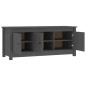 vidaXL Schuhschrank Grau 110x38x45,5 cm Massivholz Kiefer vidaXL Schuhschrank Grau 110x38x45,5 cm Massivholz Kiefer