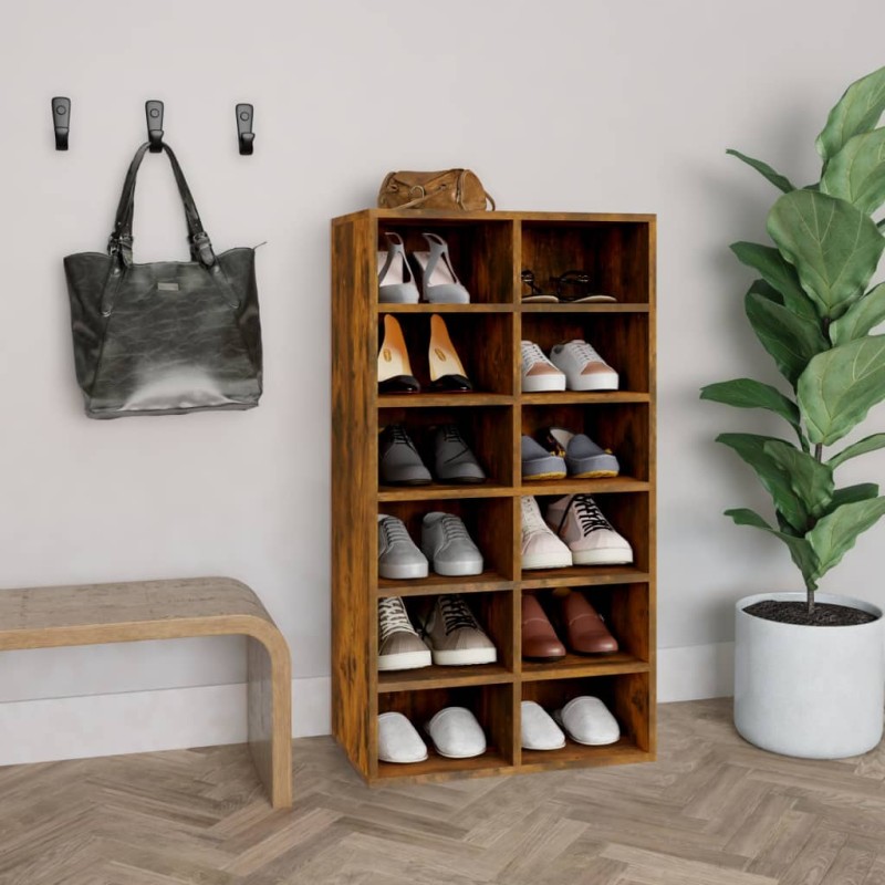 vidaXL Schuhregal Räuchereiche 54x34x100,5 cm Holzwerkstoff vidaXL Schuhregal Räuchereiche 54x34x100,5 cm Holzwerkstoff