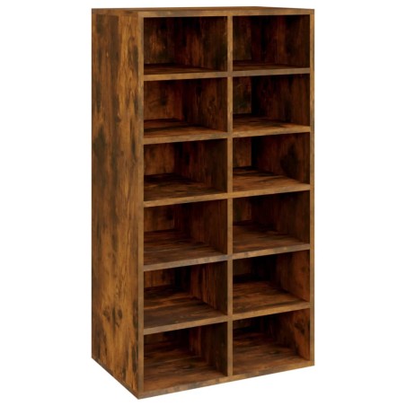 vidaXL Schuhregal Räuchereiche 54x34x100,5 cm Holzwerkstoff