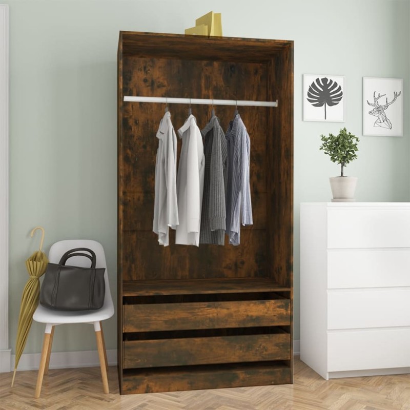 vidaXL Kleiderschrank Räuchereiche 100x50x200 cm Holzwerkstoff vidaXL Kleiderschrank Räuchereiche 100x50x200 cm Holzwerkstoff
