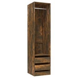 vidaXL Kleiderschrank mit Schubladen Räuchereiche 50x50x200 cm
