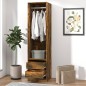 vidaXL Kleiderschrank mit Schubladen Räuchereiche 50x50x200 cm vidaXL Kleiderschrank mit Schubladen Räuchereiche 50x50x200 cm