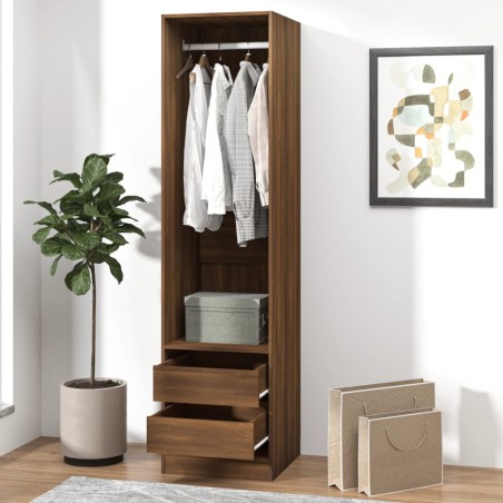 vidaXL Kleiderschrank mit Schubladen Braun Eichen-Optik 50x50x200 cm