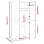 vidaXL Kleiderschrank Grau Sonoma 90x52x200 cm Holzwerkstoff vidaXL Kleiderschrank Grau Sonoma 90x52x200 cm Holzwerkstoff