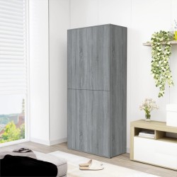 vidaXL Schuhschrank Grau Sonoma 80x39x178 cm Holzwerkstoff