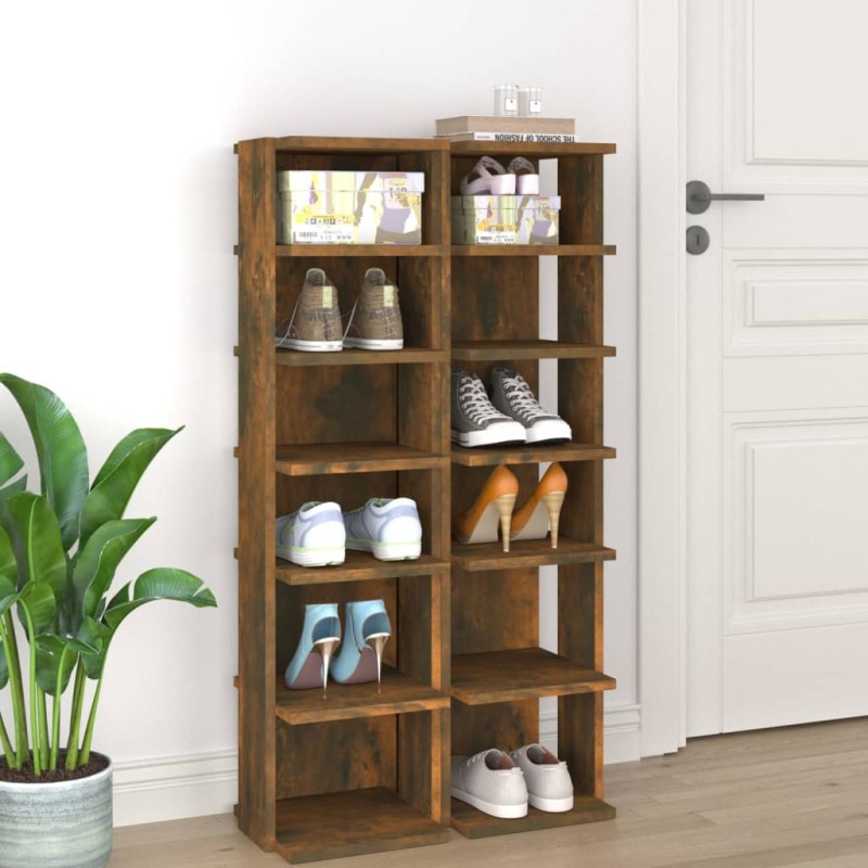 vidaXL Schuhregale 2 Stk. Räuchereiche 27,5x27x102 cm Holzwerkstoff vidaXL Schuhregale 2 Stk. Räuchereiche 27,5x27x102 cm Holzwerkstoff