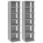 vidaXL Schuhregale 2 Stk. Grau Sonoma 27,5x27x102 cm Holzwerkstoff vidaXL Schuhregale 2 Stk. Grau Sonoma 27,5x27x102 cm Holzwerkstoff