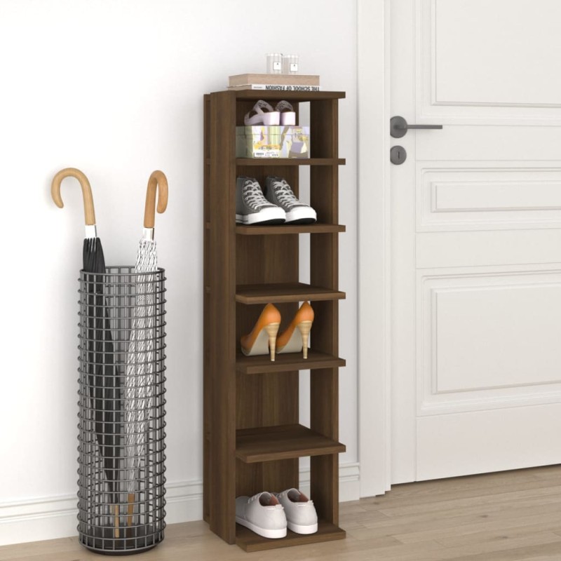 vidaXL Schuhregal Braun Eichen-Optik 27,5x27x102 cm Holzwerkstoff vidaXL Schuhregal Braun Eichen-Optik 27,5x27x102 cm Holzwerkstoff