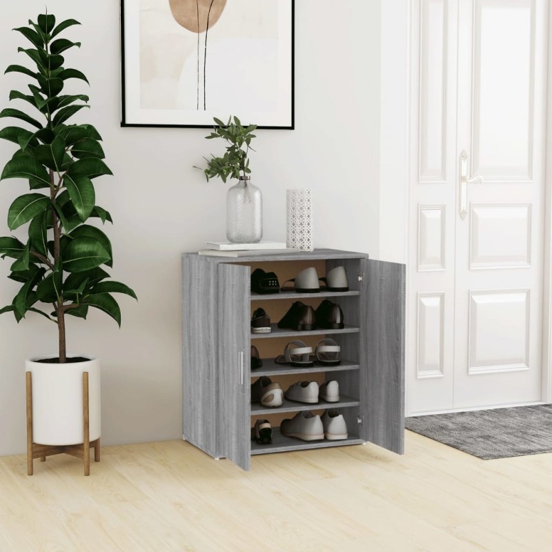 vidaXL Schuhschrank Grau Sonoma 60x35x70 cm Holzwerkstoff vidaXL Schuhschrank Grau Sonoma 60x35x70 cm Holzwerkstoff