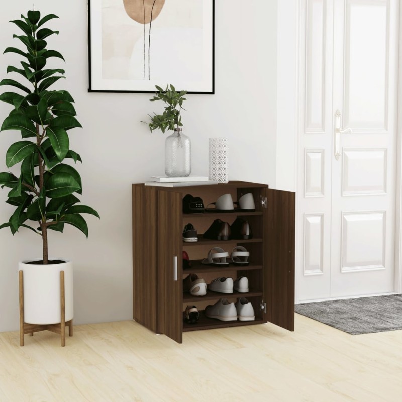 vidaXL Schuhschrank Braun Eichen-Optik 60x35x70 cm Holzwerkstoff vidaXL Schuhschrank Braun Eichen-Optik 60x35x70 cm Holzwerkstoff
