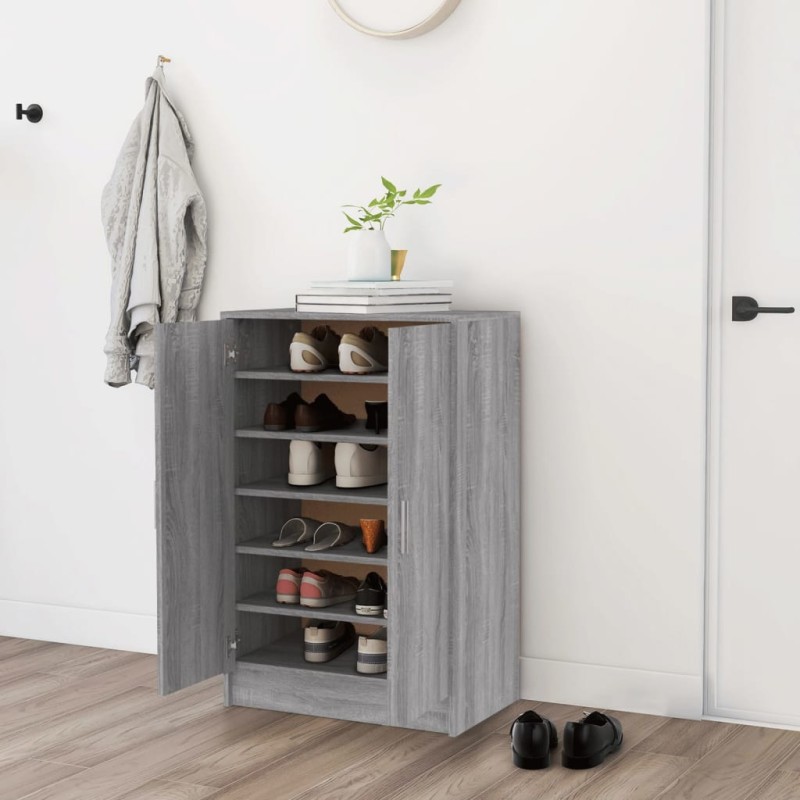 vidaXL Schuhschrank Grau Sonoma 60x35x92 cm Holzwerkstoff vidaXL Schuhschrank Grau Sonoma 60x35x92 cm Holzwerkstoff