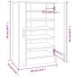vidaXL Schuhschrank Grau Sonoma 60x35x92 cm Holzwerkstoff vidaXL Schuhschrank Grau Sonoma 60x35x92 cm Holzwerkstoff