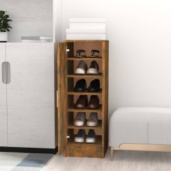 vidaXL Schuhregal Räuchereiche 32x35x92 cm Holzwerkstoff