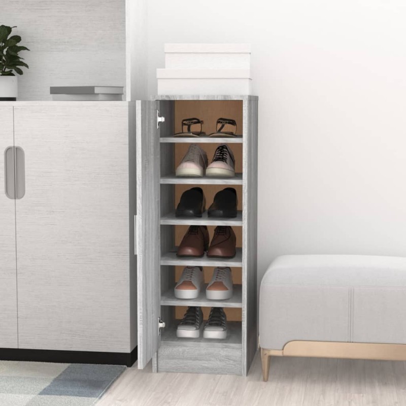 vidaXL Schuhregal Grau Sonoma 32x35x92 cm Holzwerkstoff vidaXL Schuhregal Grau Sonoma 32x35x92 cm Holzwerkstoff