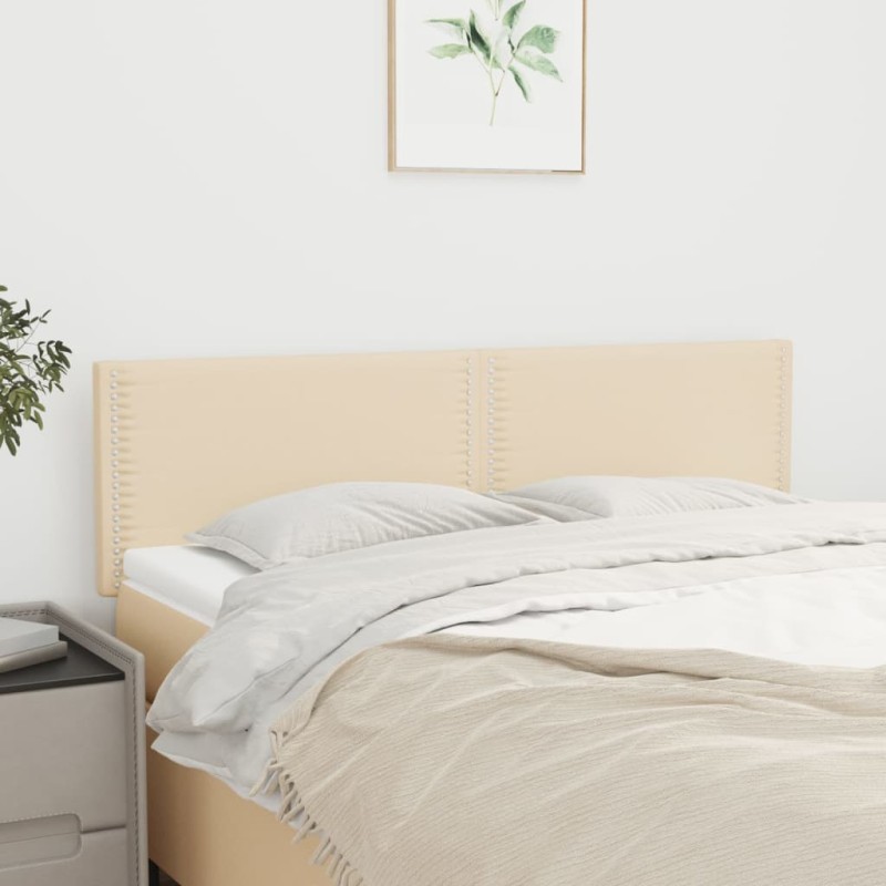 Kopfteile 2 Stk. Creme 72x5x78/88 cm Stoff Kopfteile 2 Stk. Creme 72x5x78/88 cm Stoff