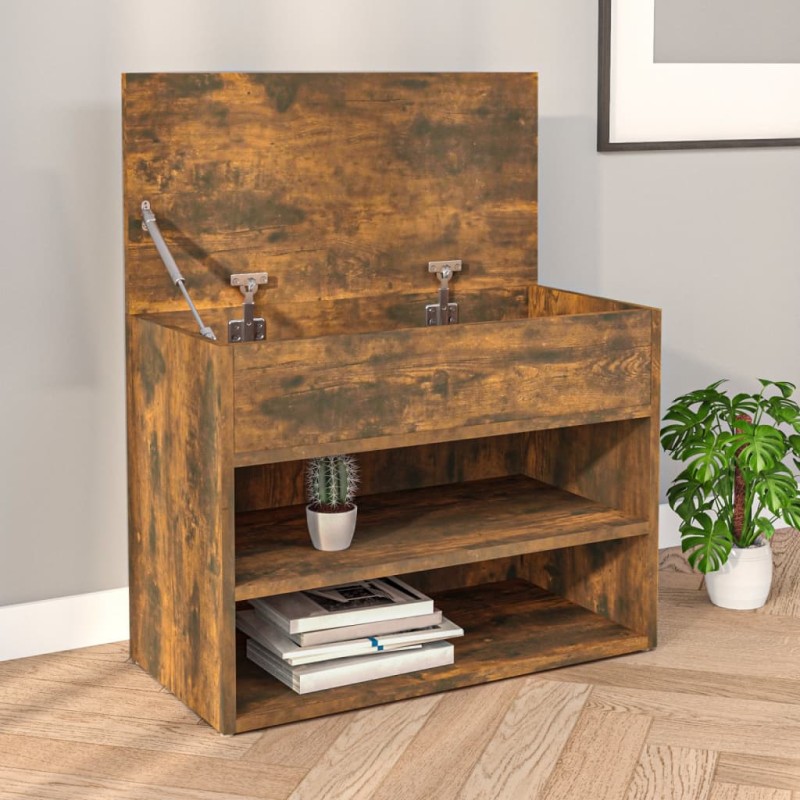 vidaXL Schuhbank Räuchereiche 60x30x45 cm Holzwerkstoff vidaXL Schuhbank Räuchereiche 60x30x45 cm Holzwerkstoff