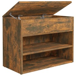 vidaXL Schuhbank Räuchereiche 60x30x45 cm Holzwerkstoff