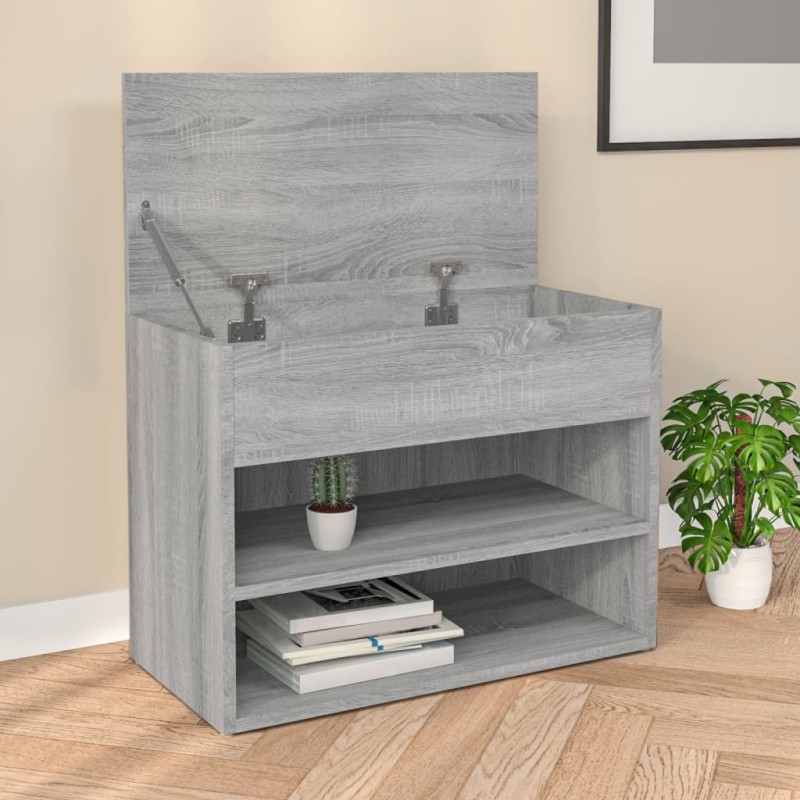 vidaXL Schuhbank Grau Sonoma 60x30x45 cm Holzwerkstoff vidaXL Schuhbank Grau Sonoma 60x30x45 cm Holzwerkstoff