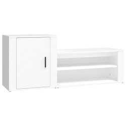 vidaXL Schuhschrank Weiß 130x35x54 cm Holzwerkstoff