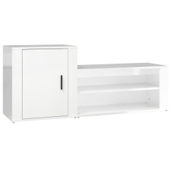 vidaXL Schuhschrank Hochglanz-Weiß 130x35x54 cm Holzwerkstoff