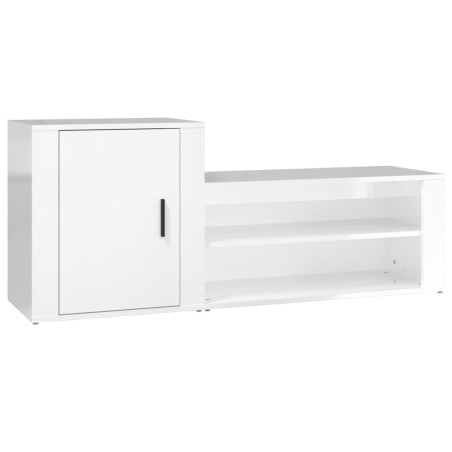 vidaXL Schuhschrank Hochglanz-Weiß 130x35x54 cm Holzwerkstoff