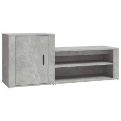 vidaXL Schuhschrank Betongrau 130x35x54 cm Holzwerkstoff
