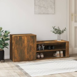 vidaXL Schuhschrank Räuchereiche 130x35x54 cm Holzwerkstoff