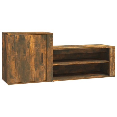 vidaXL Schuhschrank Räuchereiche 130x35x54 cm Holzwerkstoff