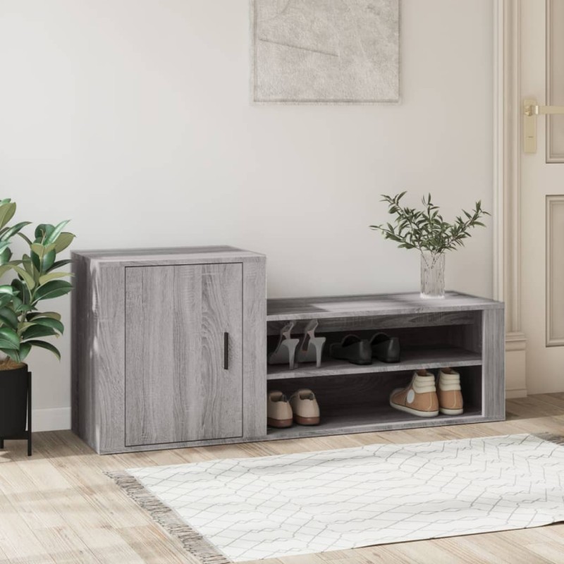 vidaXL Schuhschrank Grau Sonoma 130x35x54 cm Holzwerkstoff vidaXL Schuhschrank Grau Sonoma 130x35x54 cm Holzwerkstoff