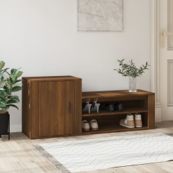 vidaXL Schuhschrank Braun Eichen-Optik 130x35x54 cm Holzwerkstoff