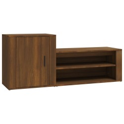 vidaXL Schuhschrank Braun Eichen-Optik 130x35x54 cm Holzwerkstoff