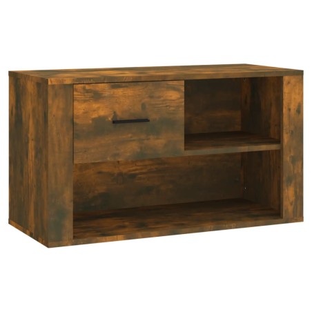 vidaXL Schuhschrank Räuchereiche 80x35x45 cm Holzwerkstoff