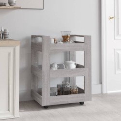 vidaXL Küchenwagen Grau Sonoma 60x45x80 cm Holzwerkstoff