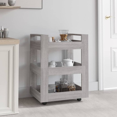 vidaXL Küchenwagen Grau Sonoma 60x45x80 cm Holzwerkstoff