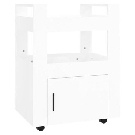 vidaXL Küchenwagen Hochglanz-Weiß 60x45x80 cm Holzwerkstoff