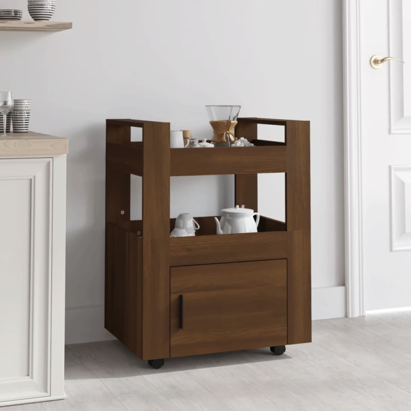 vidaXL Küchenwagen Braun Eichen-Optik 60x45x80 cm Holzwerkstoff vidaXL Küchenwagen Braun Eichen-Optik 60x45x80 cm Holzwerkstoff