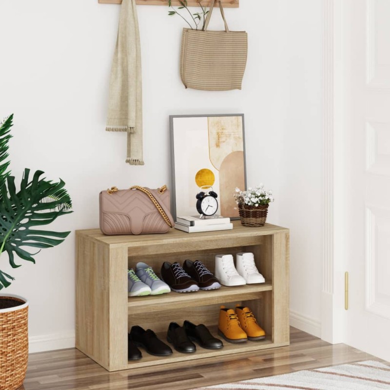 vidaXL Schuhregal Sonoma-Eiche 75x35x45 cm Holzwerkstoff vidaXL Schuhregal Sonoma-Eiche 75x35x45 cm Holzwerkstoff