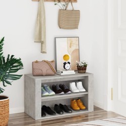 vidaXL Schuhregal Betongrau 75x35x45 cm Holzwerkstoff