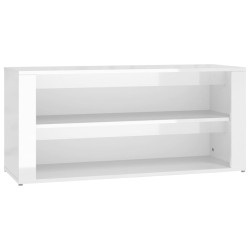 vidaXL Schuhregal Hochglanz-Weiß 100x35x45 cm Holzwerkstoff