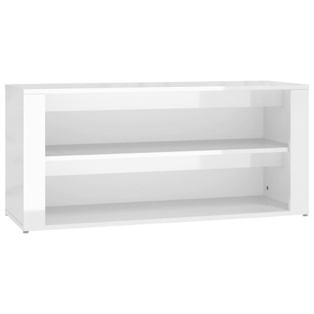 vidaXL Schuhregal Hochglanz-Weiß 100x35x45 cm Holzwerkstoff