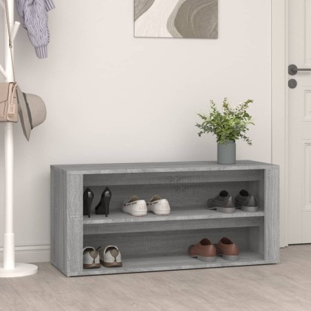 vidaXL Schuhregal Betongrau 100x35x45 cm Holzwerkstoff