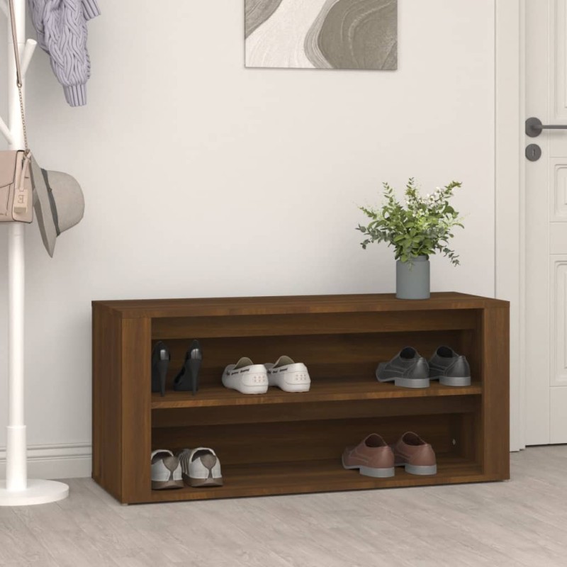 vidaXL Schuhregal Braun Eichen-Optik 100x35x45 cm Holzwerkstoff vidaXL Schuhregal Braun Eichen-Optik 100x35x45 cm Holzwerkstoff