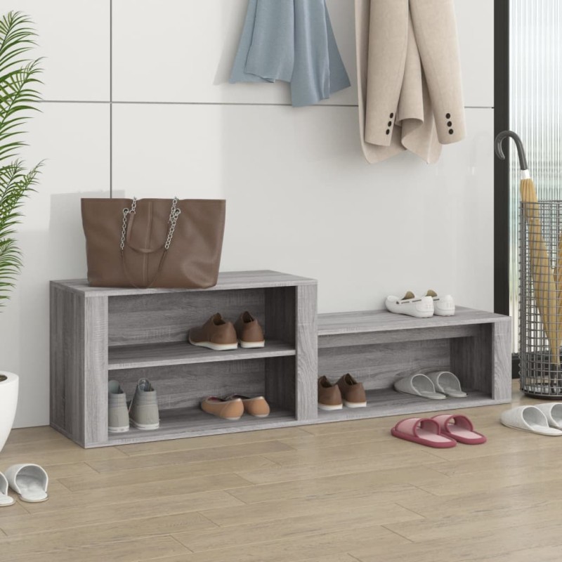 vidaXL Schuhschrank Grau Sonoma 150x35x45 cm Holzwerkstoff vidaXL Schuhschrank Grau Sonoma 150x35x45 cm Holzwerkstoff