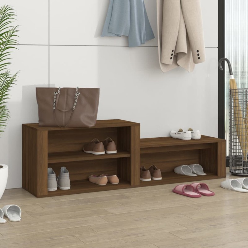 vidaXL Schuhschrank Braun Eichen-Optik 150x35x45 cm Holzwerkstoff vidaXL Schuhschrank Braun Eichen-Optik 150x35x45 cm Holzwerkstoff