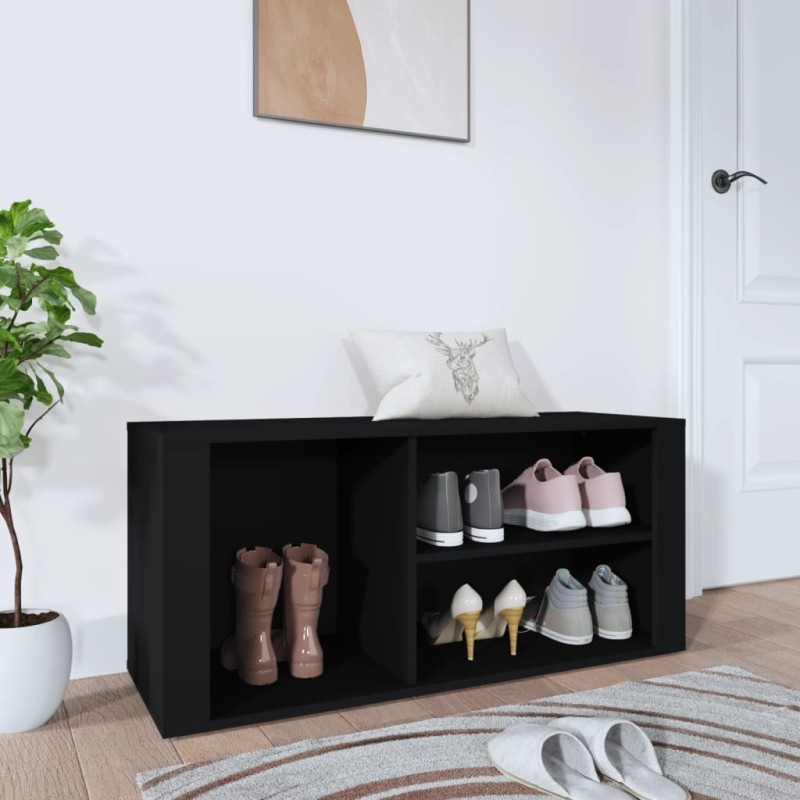vidaXL Schuhregal Schwarz 100x35x45 cm Holzwerkstoff vidaXL Schuhregal Schwarz 100x35x45 cm Holzwerkstoff