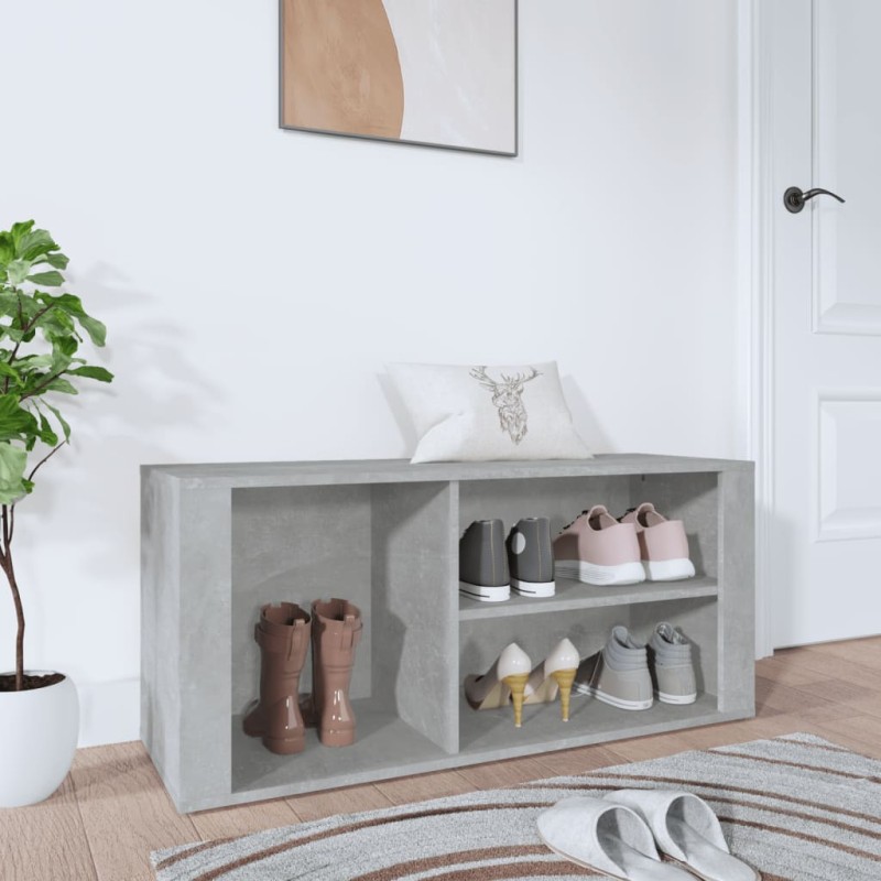 vidaXL Schuhregal Betongrau 100x35x45 cm Holzwerkstoff vidaXL Schuhregal Betongrau 100x35x45 cm Holzwerkstoff