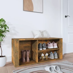 vidaXL Schuhregal Räuchereiche 100x35x45 cm Holzwerkstoff